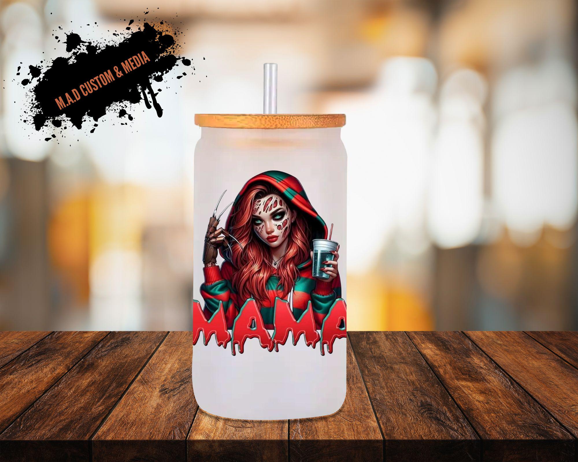Halloween Mama's 16oz Frosted Glass