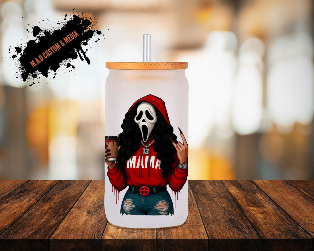 Halloween Mama's 16oz Frosted Glass