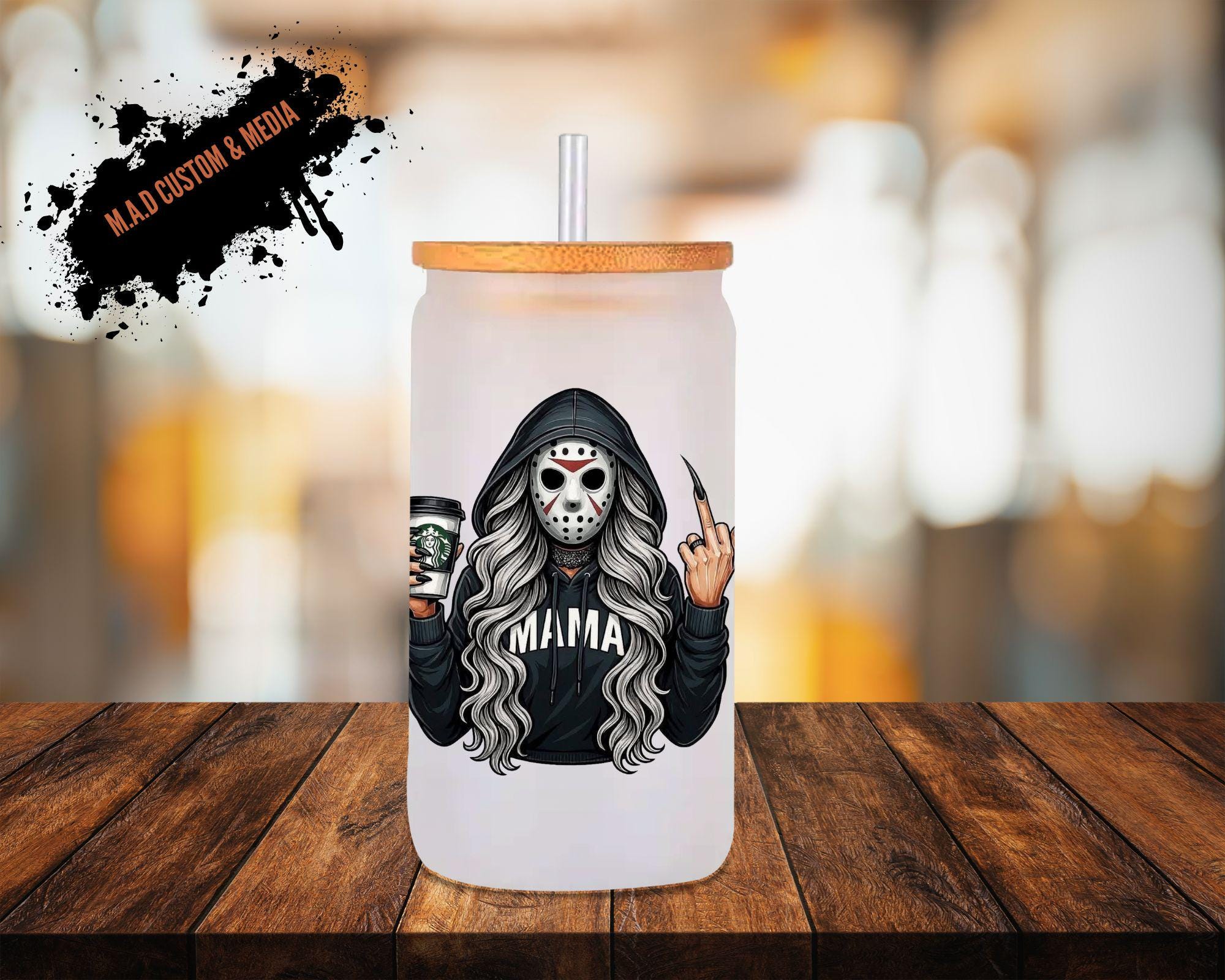 Halloween Mama's 16oz Frosted Glass