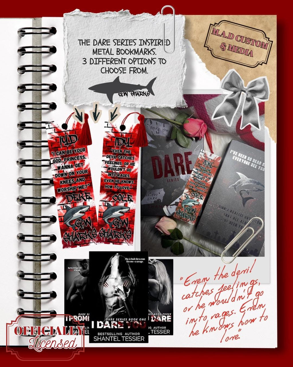 Officially Licensed Dare Series Bookmarks (Copy)