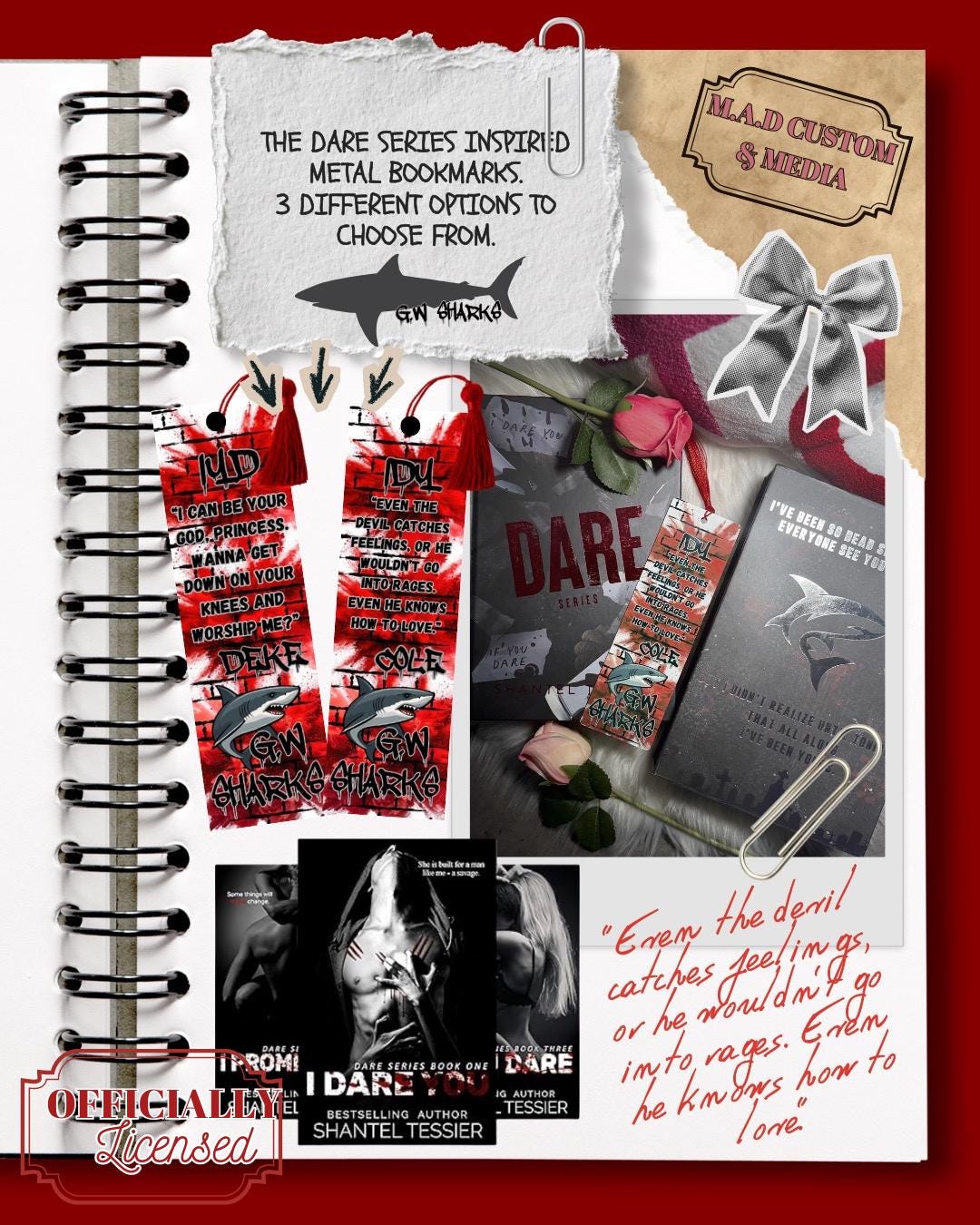 Officially Licensed Dare Series Bookmarks (Copy)